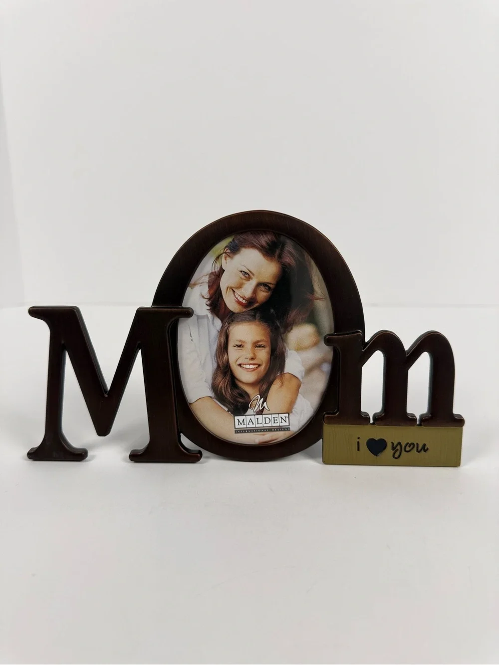 Malden Mom Decorative Picture Frame in Bronze Metal and Gold Accent